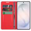 Leather Wallet Case & Card Holder Pouch for Samsung Galaxy S26 - Red