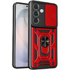 Heavy Duty Shockproof Case / Slide Camera Cover for Samsung Galaxy S26 - Red