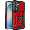 Heavy Duty Shockproof Case / Slide Camera Cover for Samsung Galaxy S26+ (Red)
