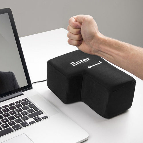 Supersize Big Enter Key / Desktop Stress Relief / USB Punching Pillow