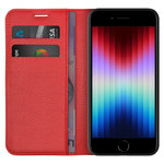 Leather Wallet Case & Card Pouch for Apple iPhone 8 / 7 / SE (2nd / 3rd Gen) - Red