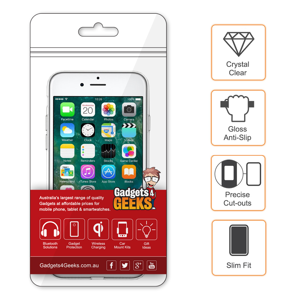 Flexi Slim Gel Case for Apple iPhone 8 Plus / 7 Plus - Clear (Gloss Grip)
