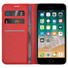 Leather Wallet Case & Card Holder Pouch for Apple iPhone 8 Plus / 7 Plus - Red