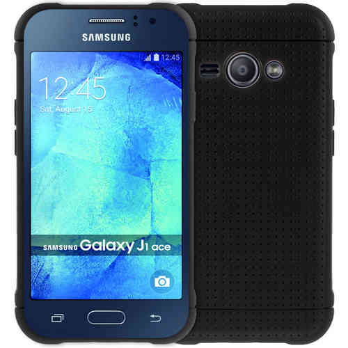 Flexi Slim Textured Case for Samsung Galaxy J1 Ace - Black (Mesh)