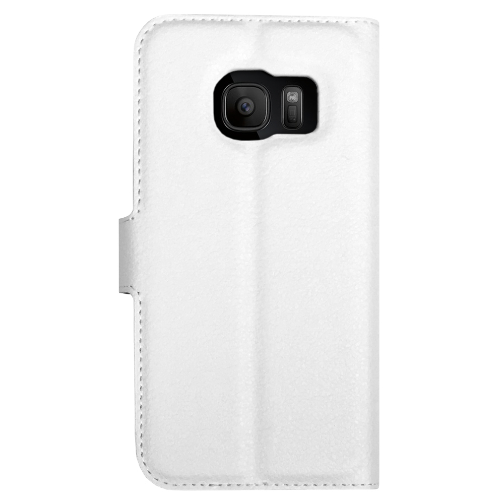 Leather Wallet Case & Card Holder Pouch for Samsung Galaxy S7 - White