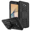 Dual Layer Rugged Tough Case & Stand for Samsung Galaxy J7 Prime - Black
