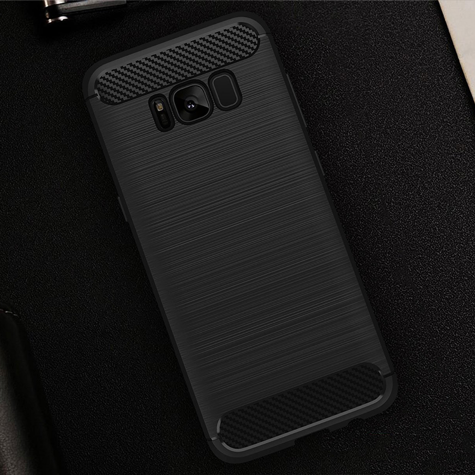 Flexi Slim Carbon Fibre Case for Samsung Galaxy S8+ (Brushed Black)