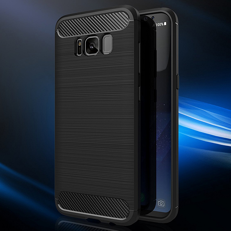 Flexi Slim Carbon Fibre Case for Samsung Galaxy S8+ (Brushed Black)