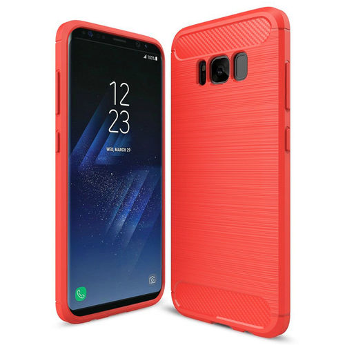 Flexi Slim Carbon Fibre Case for Samsung Galaxy S8+ (Brushed Red)