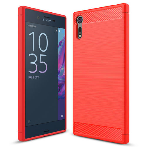Flexi Slim Carbon Fibre Case for Sony Xperia XZ - Brushed Red