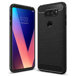 Flexi Slim Carbon Fibre Case for LG V30+ (Brushed Black)