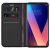 Leather Wallet Case & Card Holder Pouch for LG V30+ (Black)