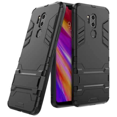 Slim Armour Tough Shockproof Case & Stand for LG G7 ThinQ - Black