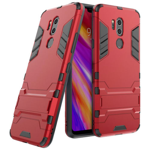 Slim Armour Tough Shockproof Case & Stand for LG G7 ThinQ - Red