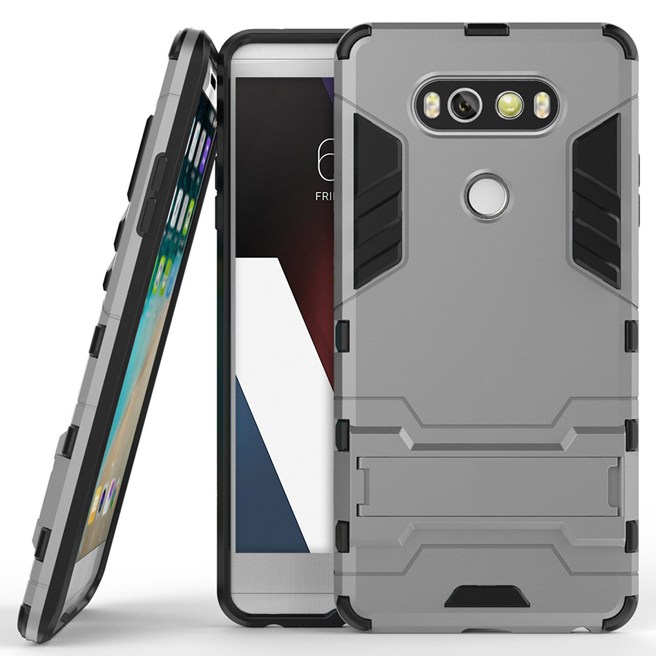 Slim Armour Tough Shockproof Case & Stand for LG V20 - Silver