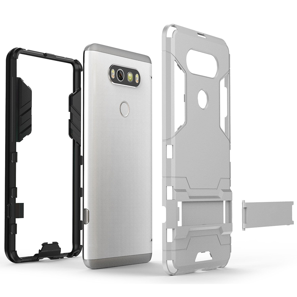 Slim Armour Tough Shockproof Case & Stand for LG V20 - Silver