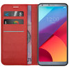 Leather Wallet Case & Card Holder Pouch for LG G6 - Red