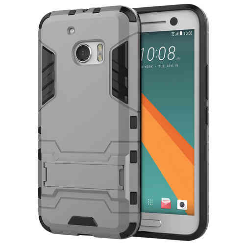 Slim Armour Rugged Tough Shockproof Case for HTC 10 - Silver