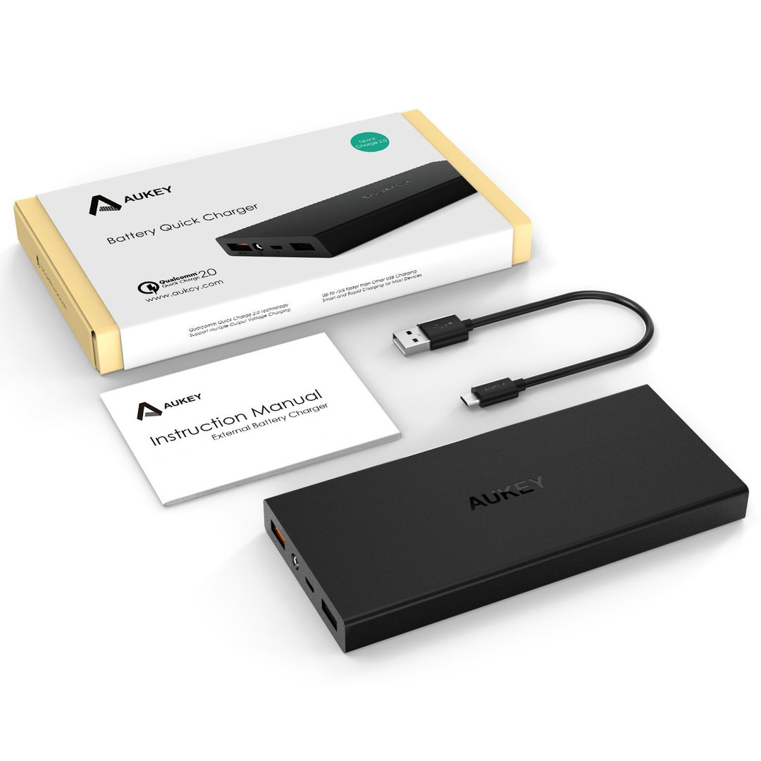 Aukey 15000mah Quick Charge 2 0 Power Bank External Battery