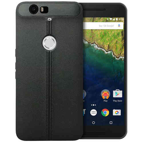 Textured Double Stitch Slim Case for Google Nexus 6P - Black