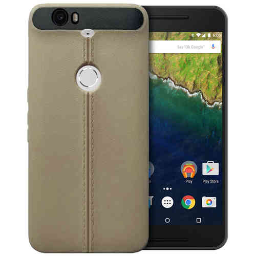 Textured Double Stitch Slim Case for Google Nexus 6P - Biege