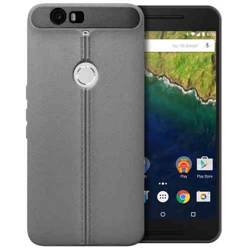 Textured Double Stitch Slim Case for Google Nexus 6P - Grey