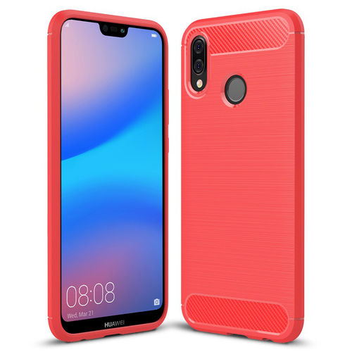 Flexi Slim Carbon Fibre Case for Huawei Nova 3e - Brushed Red