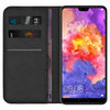 Leather Wallet Case & Card Holder Pouch for Huawei P20 Pro - Black