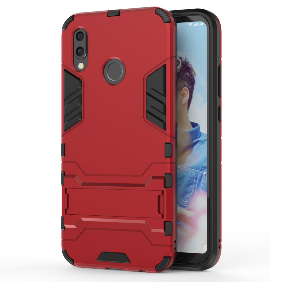 Slim Armour Tough Shockproof Case & Stand for Huawei Nova 3e - Red