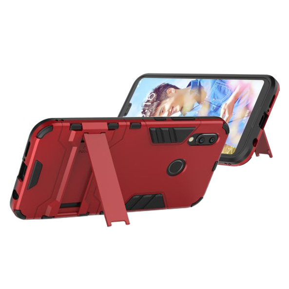 Slim Armour Tough Shockproof Case & Stand for Huawei Nova 3e - Red