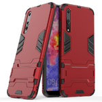 Slim Armour Tough Shockproof Case & Stand for Huawei P20 Pro - Red