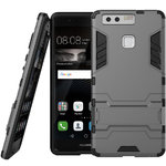 Slim Armour Rugged Tough Shockproof Case & Stand for Huawei P9 - Silver