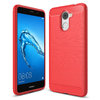 Flexi Slim Carbon Fibre Case for Huawei Y7 - Brushed Red