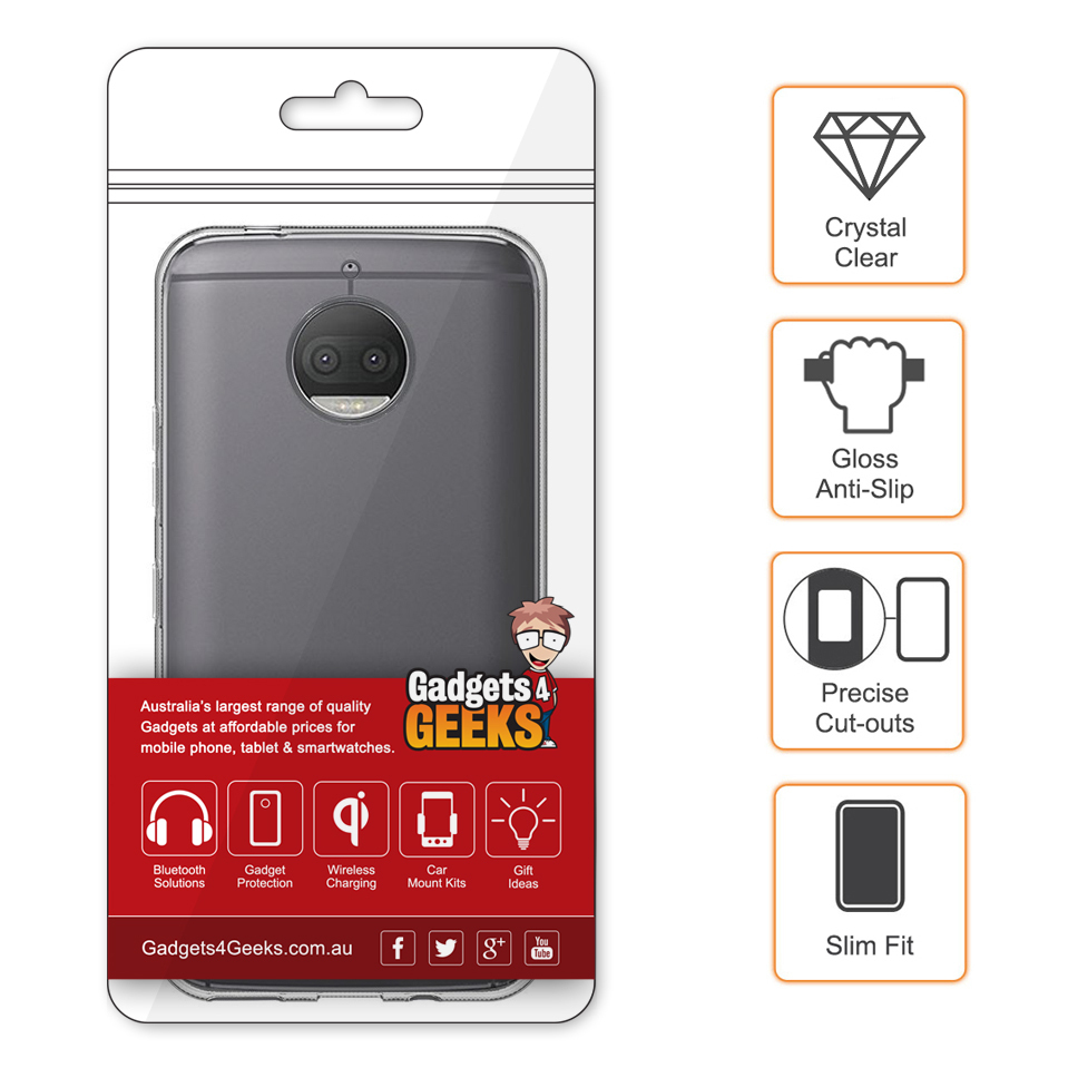Flexi Slim Gel Case for Motorola Moto G5S Plus - Clear (Gloss Grip)