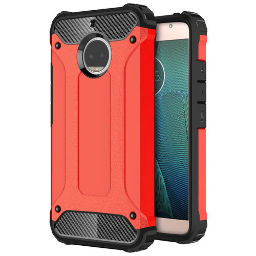 Military Defender Tough Shockproof Case for Motorola Moto G5S Plus - Red