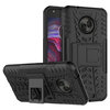 Dual Layer Rugged Tough Shockproof Case & Stand for Motorola Moto X4 - Black