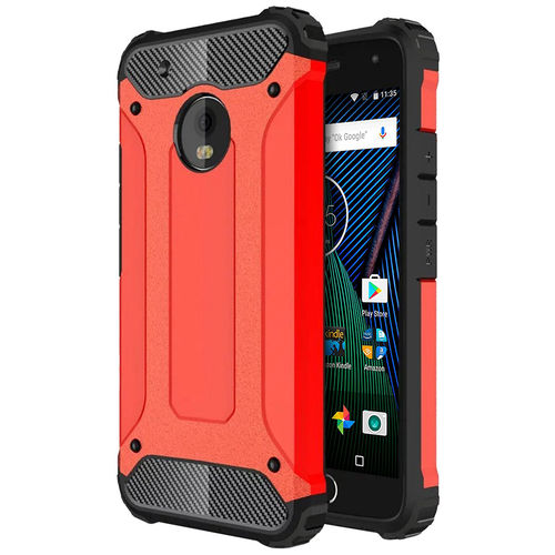 Military Defender Shockproof Case for Motorola Moto G5 Plus - Red
