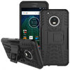 Dual Layer Rugged Tough Case & Stand for Motorola Moto G5 Plus - Black