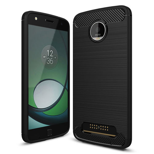 Flexi Slim Carbon Fibre Case for Motorola Moto Z Play - Brushed Black