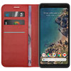 Leather Wallet Case & Card Holder Pouch for Google Pixel 2 XL - Red