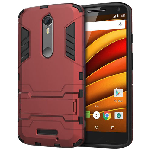Slim Armour Tough Shockproof Case for Motorola Moto X Force - Red