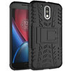 Dual Layer Rugged Shockproof Case & Stand for Motorola Moto G4 Plus - Black