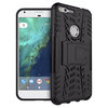 Dual Layer Rugged Tough Shockproof Case for Google Pixel Phone - Black