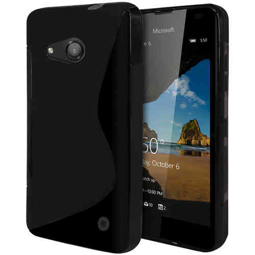 S-Line Flexi Gel Case for Microsoft Lumia 550 - Black (Two-Tone)