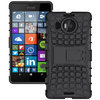 Dual Layer Rugged Tough Shockproof Case & Stand for Microsoft Lumia 950 XL - Black