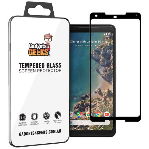 Full Coverage Tempered Glass Screen Protector for Google Pixel 2 XL - Black