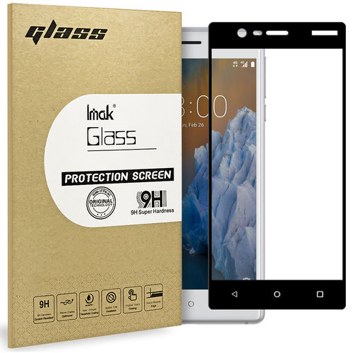 Full Coverage Tempered Glass Screen Protector for Nokia 3 - Black