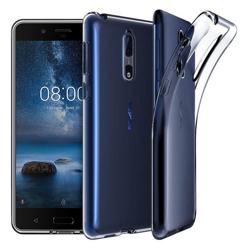 Flexi Slim Gel Case for Nokia 8 - Clear (Gloss Grip)