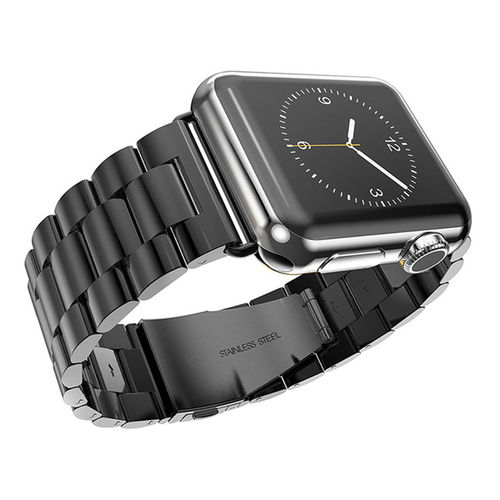 Xincuco 3-Link Stainless Steel Wrist Strap for Apple Watch 42mm / 44mm / 45mm / Ultra 49mm - Black