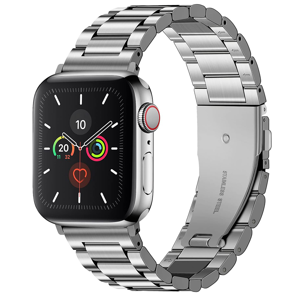 Black Stainless Steel Link Strap for Apple Watch 44MM 45MM Series 4 5 6 7 8  9 SE
